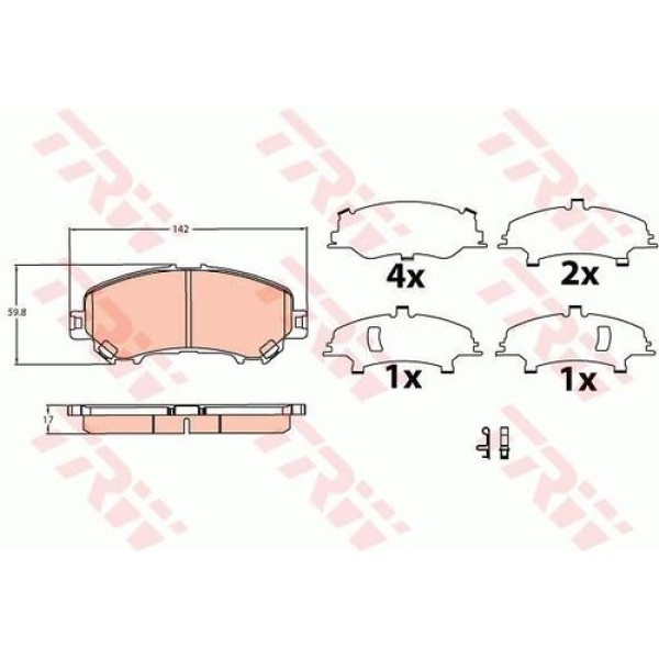 TRW GDB3622 Ön Fren Balatası Nissan Qashqai J11 Kasa 2013-XTrail 2014- Renault Kadjar 2015- D10604BA0A 
