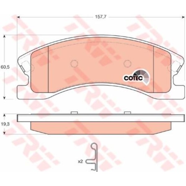TRW GDB4133 Ön Fren Balatası Jeep Grand Cherokee II 5093183AA 
