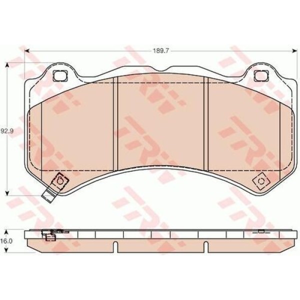TRW GDB4450 Ön Fren Balatası Grand Cherokee IV Wk Wk2 3.0 Crd 11-Chevrolet Camaro 2.0 16-Nissan GTR R35 08- 068144427AA 