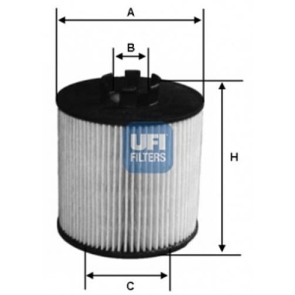 UFI 25.047.00 Yağ Filtresi Caddy III 04-Golf IV 00-06-Polo-Bora-Cordoba-Leon-Toledo-Ibiza 1.4 16V-1.6 16V 03C109210G 
