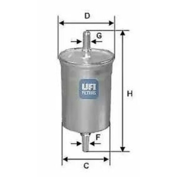 UFI 31.769.00 Yakıt Filtresi Focus 1.4 16V-1.6 16V-1.8 16V-2.0 16V 75 131 Ps 98-04-Connect 1.8 16V 02 85 Ps F89E9155AA