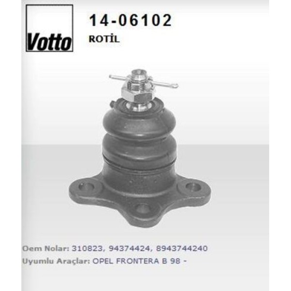 Votto 14-06102 Rotil Üst Sol Sağ Frontera B-Isuzu D-Max 4WD 07-12-Trooper-Faster-Campo 310823 