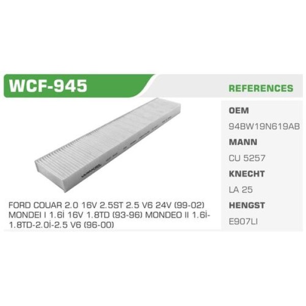 Winkel WCF-945 Polen Filtresi Mondeo 93-96 Cougar 98-Kolı: 30 Ad 
