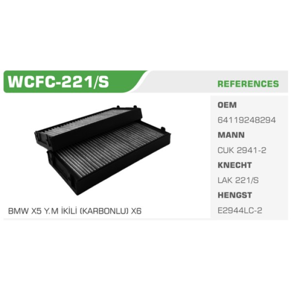 Winkel WCFC-221S Polen Filtresi BMW X5 BMW X6 Kolı: 25 Ad 