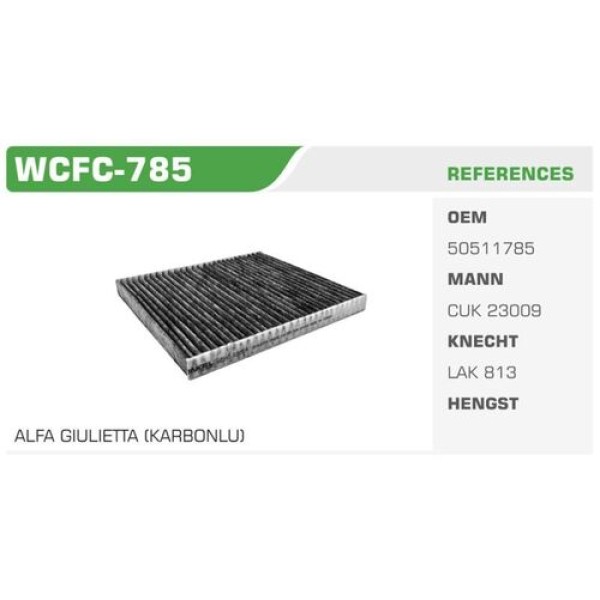 Winkel WCFC-785 Polen Filtresi Giulietta 10-Karbonlu Kolı: 36 Ad 