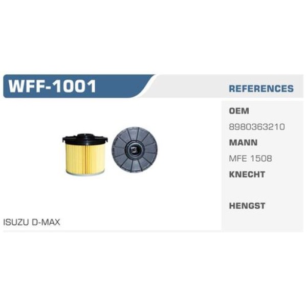 Winkel WFF-1001 Mazot Filtresi Sprinter 00-06 Vaneo Vito Kolı: 24 Ad FN0279