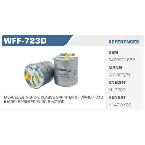 Winkel WFF-723D Mazot Filtresi Sprinter 06-Vito 10-Kolı: 24 Ad