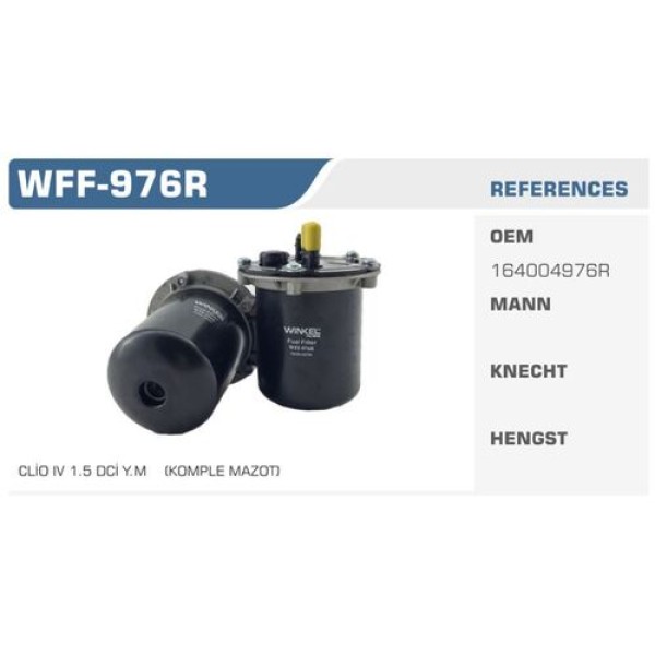 Winkel WFF-976R Mazot Filtresi Clio IV 12-Captur 13-Logan II 12-Sandero Duster Dokker 12-Lodgy 1.5 DCI Sensörlü Komple Kolı: 24Ad