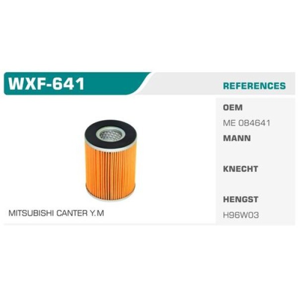 Winkel WXF-641 Yağ Filtresi Canter 449 659 Eco Kolı: 50 Ad 