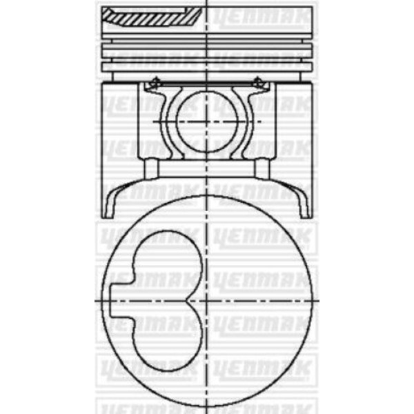 Yenmak 31-03530-000 Piston Segman STD Mazda E2200 Besta 89-93 R2 87-71340-STD 