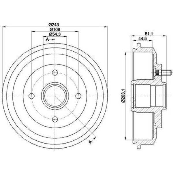 Yavuzsan 13289 Arka Kampana Focus 98-04 1.4-1.6 16V 203 79 1M5W1113AA
