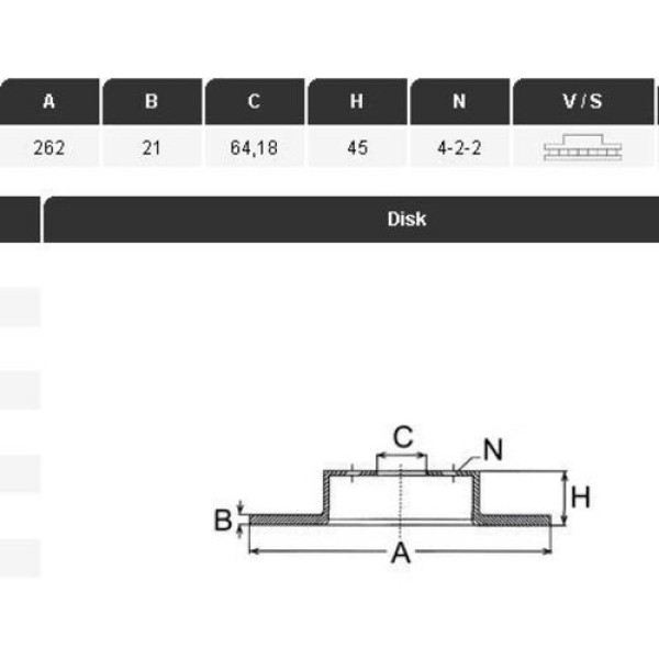 Yavuzsan 15112 Ön Fren Diski Civic 91-06 VTEC 01-06 1.6 Rover 200-400-25-45 262 21 4Dl Havalı Adet 