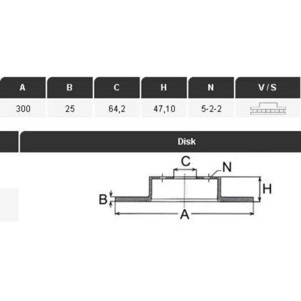 Yavuzsan 15245 Ön Fren Diski Accord 03-08 D Type-R 02-06 2.0 300 47.3 5Dl Havalı Ad 45251-S6M-A10