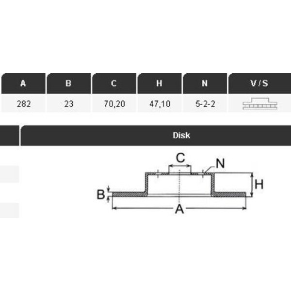 Yavuzsan 15329 Ön Fren Diski CRV 97-02 2.0Ie-16V HRV 00-1.6Le-16V 282 23 5Dl Havalı Adet 45251-SL0-030 