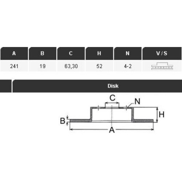 Yavuzsan 16111 Ön Fren Diski Accent 00-03 MIIenıum 1.3-1.3I-12V 1.5I-16V 241 19 4Dl Havalı Adet 5171225010