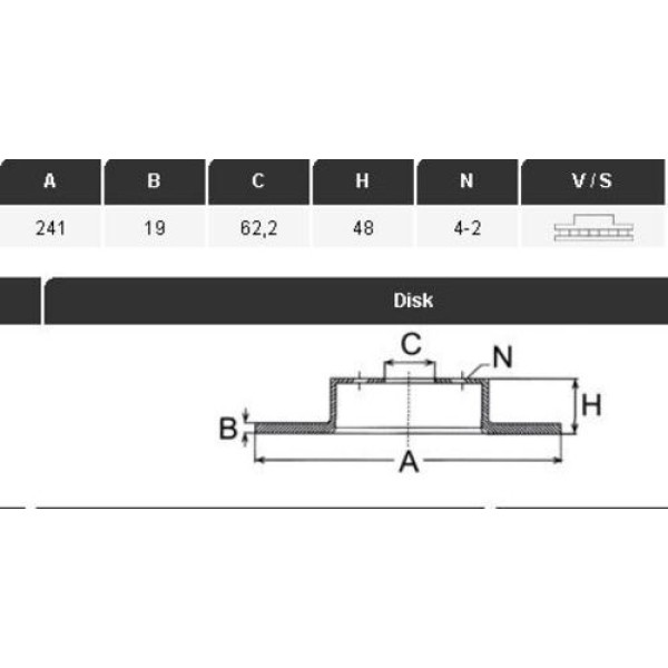 Yavuzsan 16327 Ön Fren Diski Getz 02-1.1-1.3-1.6 1.5 Benzinli 13Jant 241 19 4Dl Havalı Adet 51712-1C000