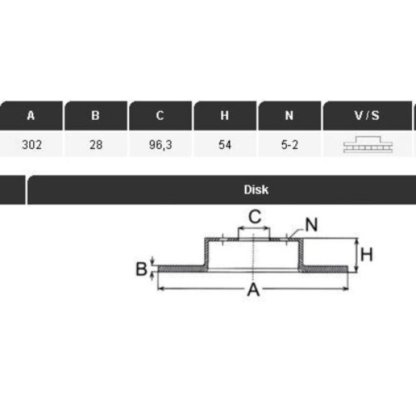 Yavuzsan 18253 Ön Fren Diski Sorento 02-302 54 5 Dl 517123E000 