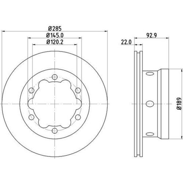 Yavuzsan 24142 Arka Fren Diski Lt46 Sprinter 285 6Dl Çift Teker 2D0615601B