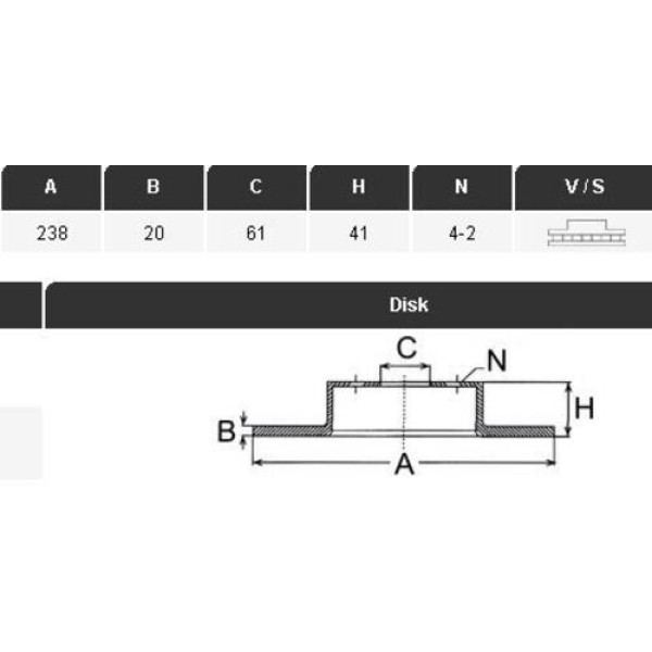 Yavuzsan 30085 Ön Fren Diski Kango Clio Megane Renault 21 1.5 238 20 4Dl Küçük Havalı Adet 