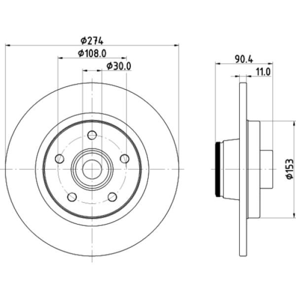 Yavuzsan 30478b Arka Fren Diski Kangoo 10-1.6 16V-1.5DCI Citan 12-274X11X88.1X5 Dl Takım Rulmanlı