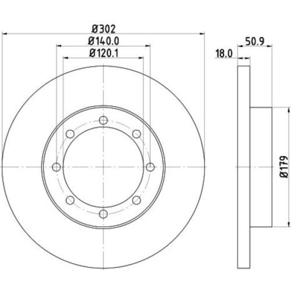 Yavuzsan 30506 Arka Fren Diski Master Movano 10-2.3CDI Çift Teker 302X18X50.9X8 Dl Adet 432067943R 