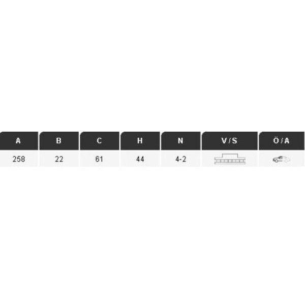 Yavuzsan 30520 Ön Fren Diski Clio IV-Kango III-Captur-Citan-Dokker-Lodgy 1.2-1.4-1.5-1.6 258X22X4Dl Havalı Adet 402061200R 