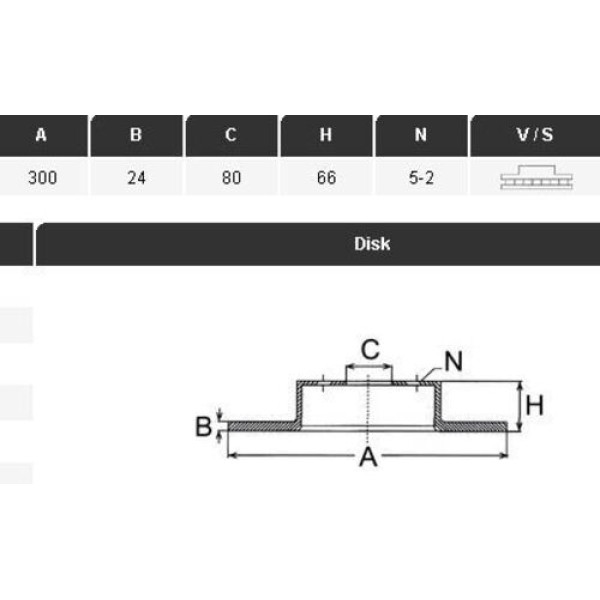 Yavuzsan 33086 Ön Fren Diski Ducato Boxer Jumper 94-Tüm Modeller 18Q Karsan Jest 300X24X5Dl Havalı Adet 