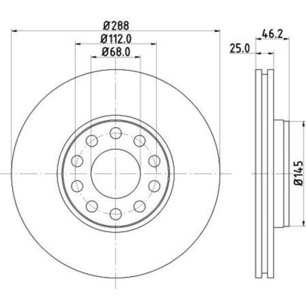 Yavuzsan 36252 Ön Fren Diski Passat 97-05 A4-A6 95-08 1.8 20V-1.9TDI Superb 02-08 288X25X5Dl Havalı Adet