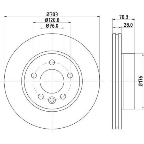 Yavuzsan 36671 Ön Fren Diski Crafter 17-Havalı 2N0615301A 