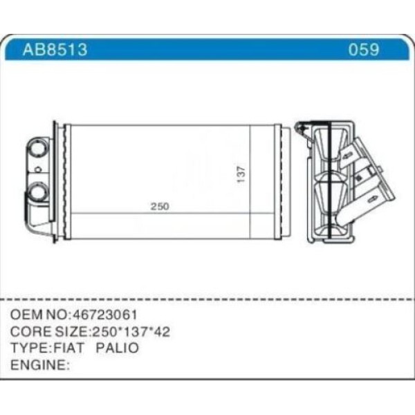 Zenon FI2602 Kalorifer Radyatörü Palio Albea 1.3 MJTD 46723061 
