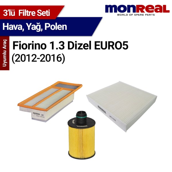 Fiorino 1.3 Dizel EURO5 (2012-2016) Filtre Seti (Hava-Yağ-Polen) - MONREAL