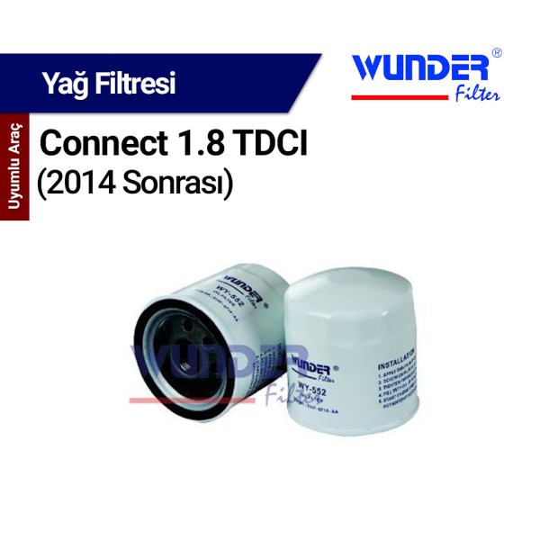 Ford Connect 1.8 TDCI 2002-2013 Filtresi (Yağ) - WUNDER