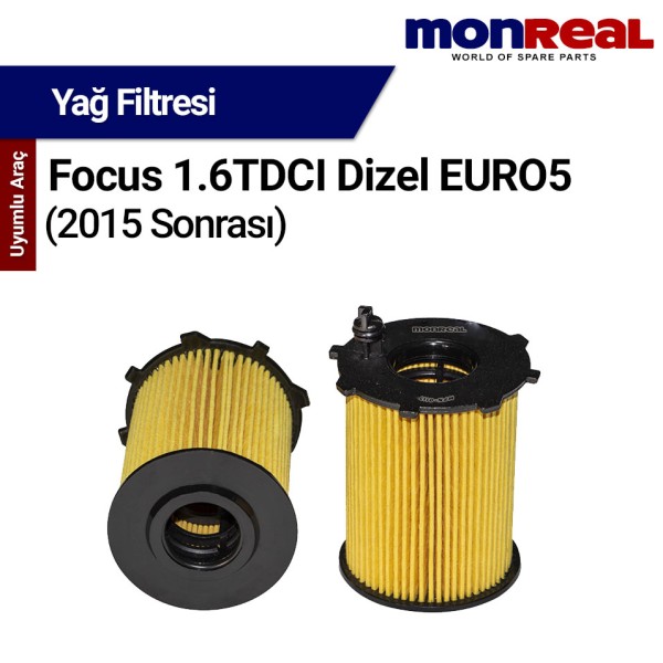 Focus 1.6TDCI Dizel EURO5 2015 Sonrası Filtresi (Yağ)-MONREAL