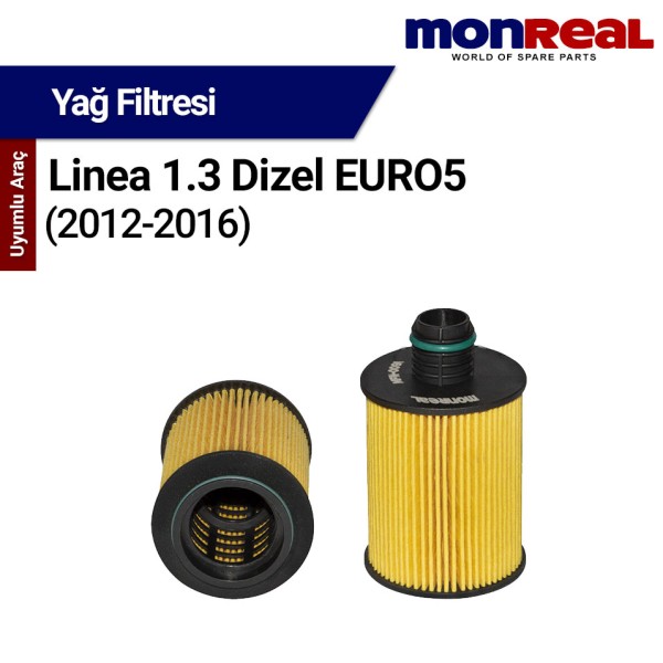 Linea 1.3 Dizel EURO5 (2012-2016) Filtresi (Yağ) - MONREAL