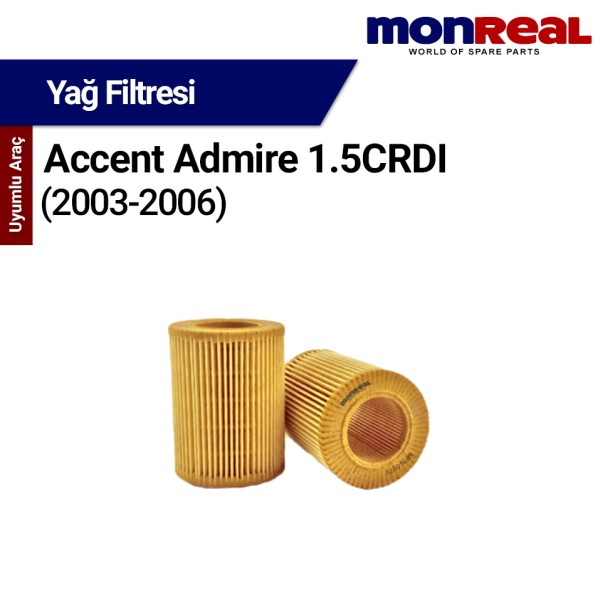 Accent Admire 1.5 CRDI Dizel 2003-2006 Filtresi (Yağ) - MONREAL