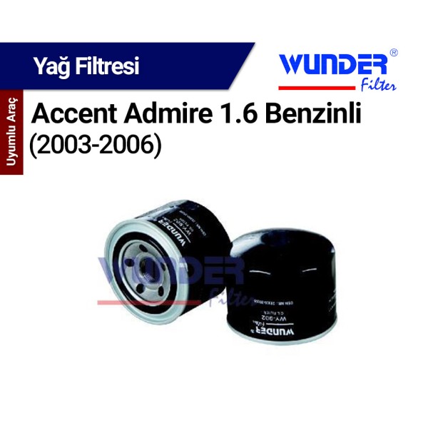Accent Admire 1.6 Benzinli 2003-2006 Filtresi (Yağ) - WUNDER
