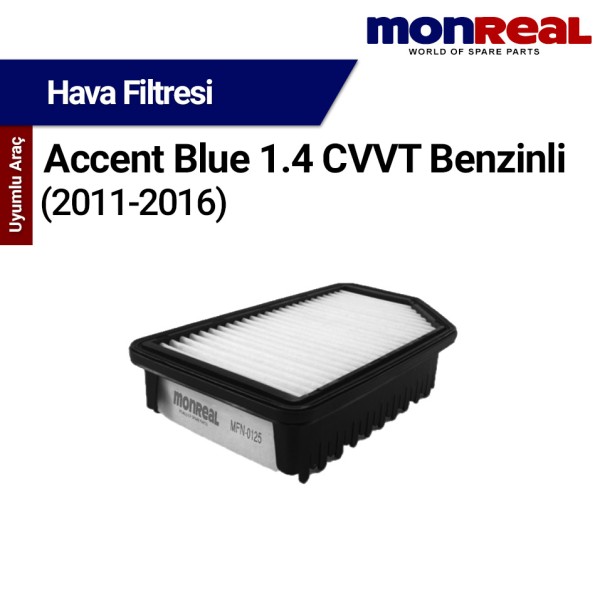 Accent Blue 1.4 CVVT Benzinli 2011-2016 Filtresi (Hava) - MONREAL
