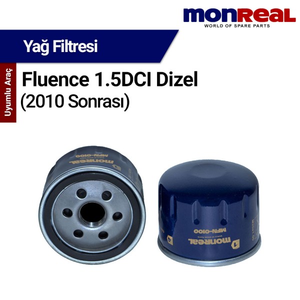 Fluence 1.5DCI Dizel 2010 ve Sonrası Filtresi (Yağ) - MONREAL