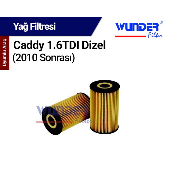 Caddy 1.6 TDI Dizel (2010 Sonrası) Filtresi (Yağ) - WUNDER