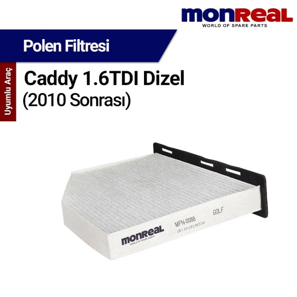 Caddy 1.6 TDI Dizel (2010 Sonrası) Filtresi (Polen) - MONREAL