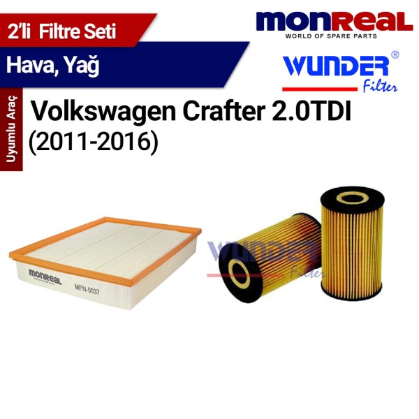 Crafter 2.0 TDI 2011-2016 Filtre Seti (Hava-Yağ) - MONREAL-WUNDER