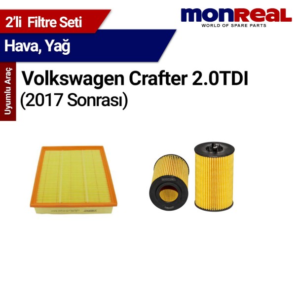 Crafter 2.0 TDI 2017 ve Sonrası Filtre Seti (Hava-Yağ) - MONREAL-WUNDER