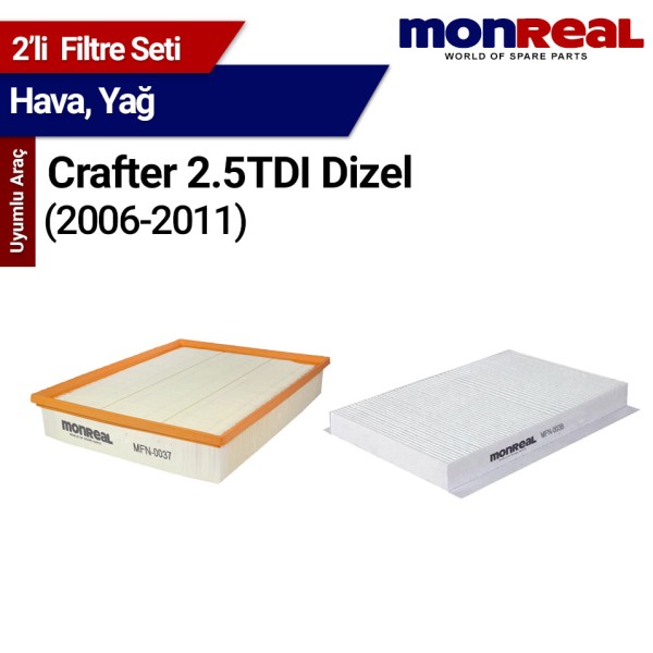Crafter 2.5 TDI Dizel (2006-2011) Filtre Seti (Hava-Yağ) - MONREAL-WUNDER