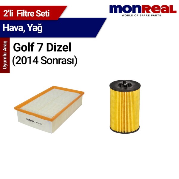 Golf 7 Dizel (2014 Sonrası) Filtre Seti (Hava-Yağ) - MANN 