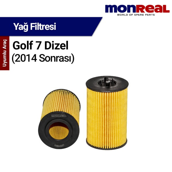Golf 7 Dizel (2014 Sonrası) Filtresi (Yağ) - Monreal 