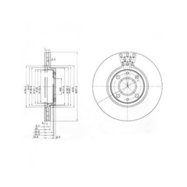 DELPHI BG3574 Fren Diski Ön 500 07- Linea 07- Doblo 01- Fiorino 08- Bravo II 07- Stilo 01- Panda 12-