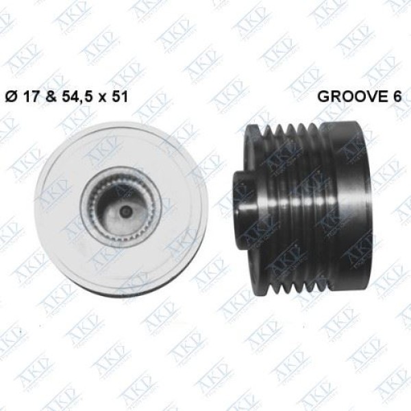 AKD OP115129 Alternatör Kasnağı (Rulmanlı) Doblo-Fiorino-Punto-Palio 1.3Jtd-Combo-Corsa C-D-Merıva 1