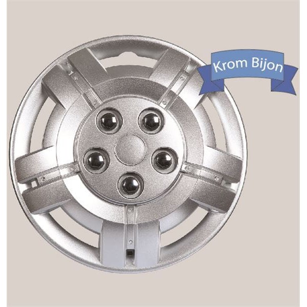 ASLAN KALIP 164 Jant Kapağı Set 15'' (Krom Bijon) 