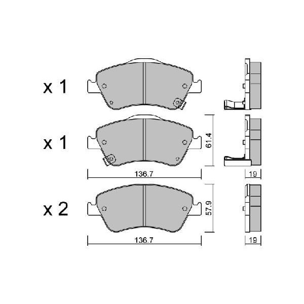 AISIN BPTO1015 Fren Balata Ön Corolla (E15) 1.4 D4D : Auris (E15) 07-12 07-12 Benzin-Dizel D2286M 