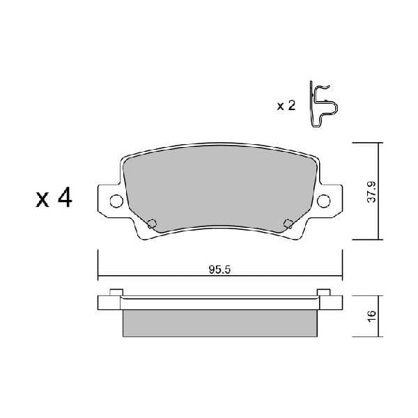 AISIN BPTO2001 Fren Balata Arka Corolla (E12) 02-06 Benzin-Dizel D2227 